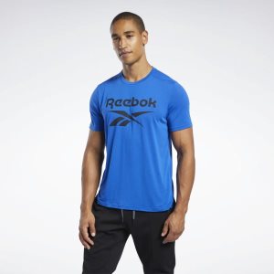 Reebok Workout Ready Supremium Graphic T Shirt Herren - Blau - DE 612-WHD